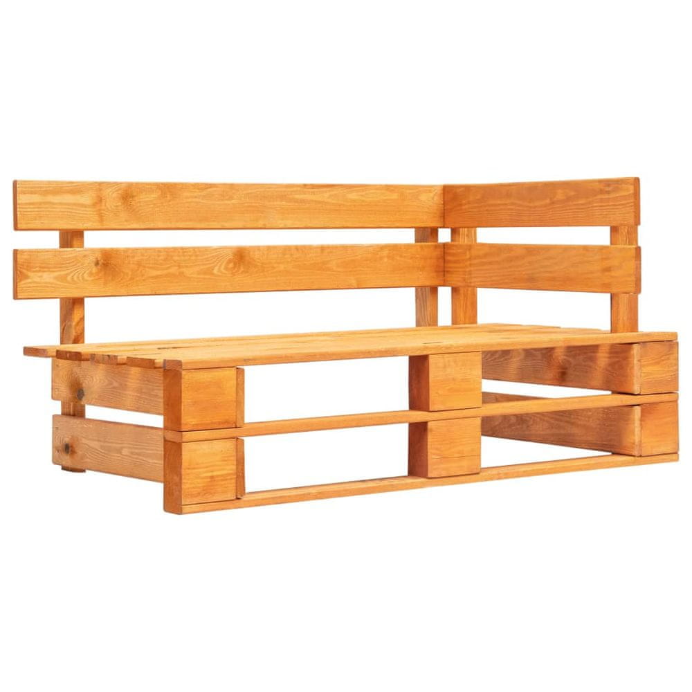 Vidaxl Rohová záhradná lavička z paliet, drevo, medovo hnedá